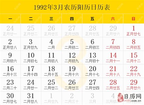 1992年2月14日|1992年日历表,1992年农历表（阴历阳历节日对照表）